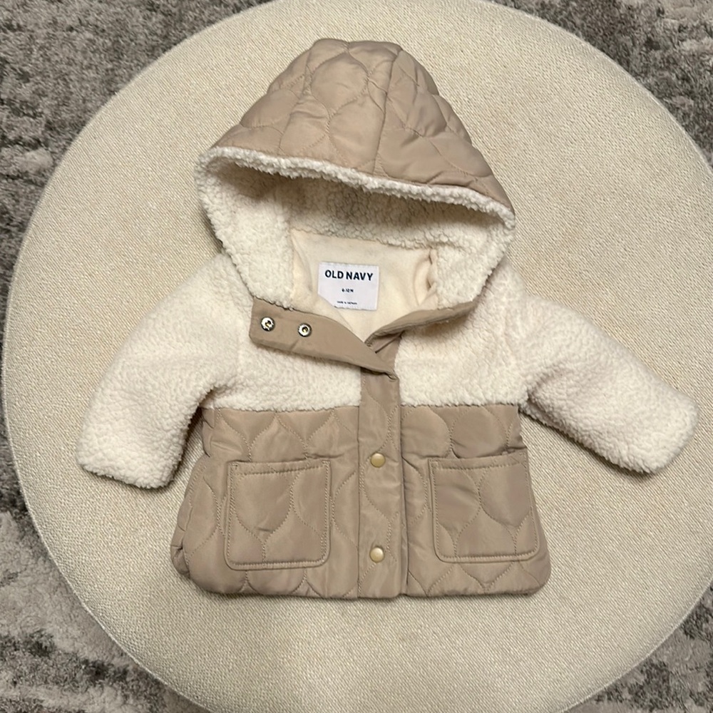 Old Navy girls fleece lined coat size 6-12M